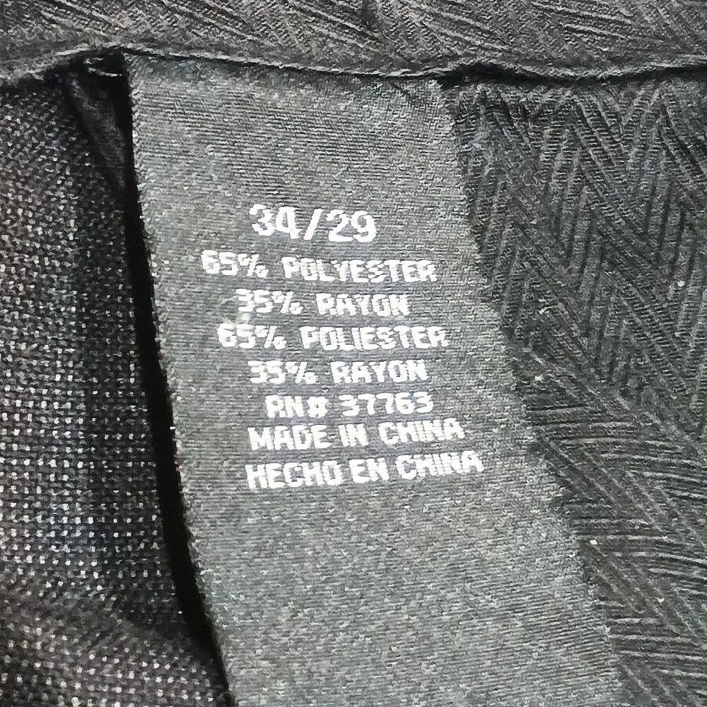 Perry Ellis Portfolio Dress Pants Mens 34x29 Black Modern Fit Flex Stretch‎